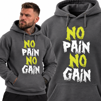 BLUZA Z KAPTUREM NA SIŁOWNIĘ  NO PAIN NO GAIN 6